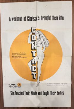Original 1970s CONTACT Movie Poster 27x41 Erotic Exploitation Super X Adults Only Rare