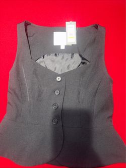 REACTION KENNETH COLE Black Peplum Vest M