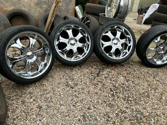 AKUZA RIMS 305/35R24...6  LUGS FIT CHEVY SILVERADO YUKON TAHOE SUBURBAN NISSAN TITAN DENALLI NISSAN ARMADA TOYOTA TACOMA