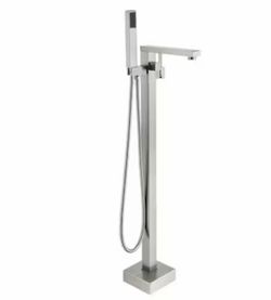 CASAINC Brushed Nickel 1-handle Freestanding Low-arc Bathtub Faucet with Hand Shower
