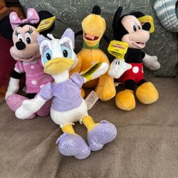 Disney Stuffed Characters With Tags, Brand New