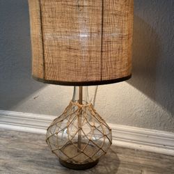 1 Gorgeous Natural Rope and Clear Glass Nautical Coastal Jug Table Lamp