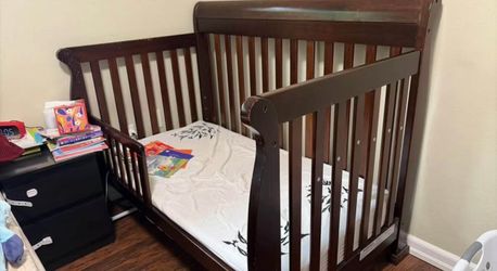 Dark Brown Wooden Crib