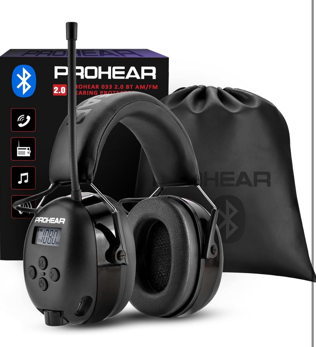 PROHEAR 033 2.0 Upgraded Bluetooth 5.4 Hearing Protection Headphones with FM/...
