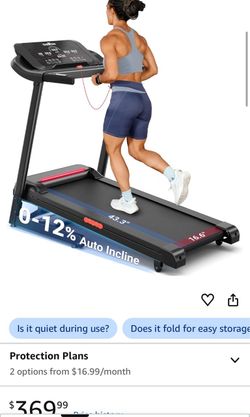 THERUN Treadmill with 15 Incline, LED Strip Wide Belt, Red