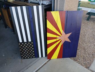 Hand Made American and Arizona Flags 
