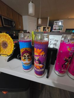 Day of the Dead Tall Prayer Candles Set