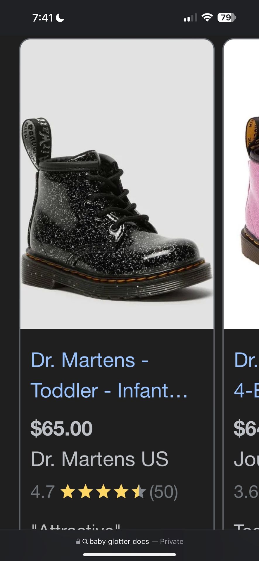 Toddler Glitter Doc Martens 