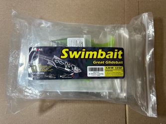 5 packs, Swimbait Great Glidebait, 4.33in 1/2 oz., Brand New and Sealed