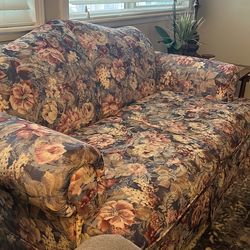 Floral Sofa/bed And Loveseat Set