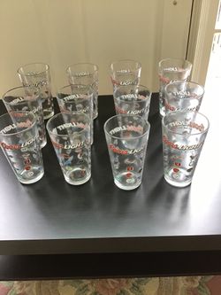 Coors Light NFL beer glasses- set of 12