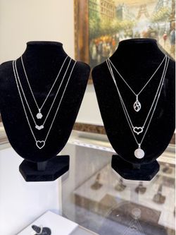 10K 14K white gold natural diamonds VS SI clarity necklaces