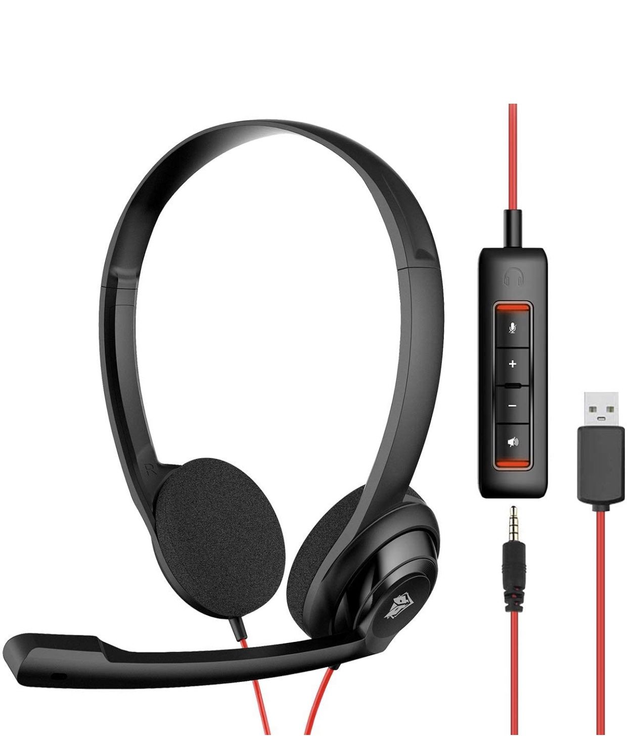 NUBWO USB Headset with Mic for Laptop, Noise Canceling Computer Headphones with Mic, Wired In-Ear Headset for Office Call Center for Boom Skype Webina