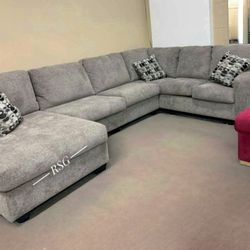 Platinum Gray U Shape Modular Sectional Couch With Chaise Color Options ⭐$39 Down Payment with Financing ⭐ 90 Days same as cash