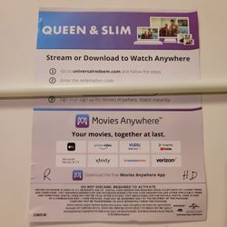 $4 DIGITAL HD MOVIE. QUEEN & SLIM. $4 OR TRADE FOR A MOVIE TITLE I DO NOT ALREADY OWN.