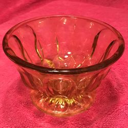 Amber Glass Footed Candy Dish 6” X 4”