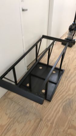 4 x 3 Ft tv stand 3 glass and metal base