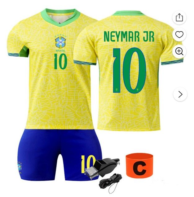 Football Uniforms for NEYMAR JR Fans Short Sleeves Size 6-7 years