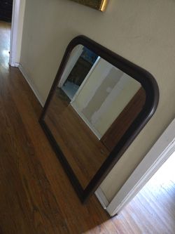 Dark Wood Framed Wall Mirror