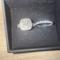 Wedding Band Engagement Ring Set 