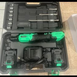 3/8'' Cordless Ratchet Wrench, 60FT-LBS (80N.m) Electric Ratchet with 21V 2 X 2.0Ah Battery, 400 RPM Chargeable Power Ratchet Driver Set with 8 Socket