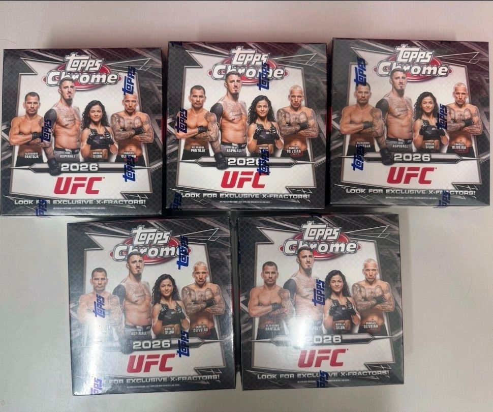 2026 Topps Chrome UFC Mega Box! 5 Box Lot! New Factory Sealed!