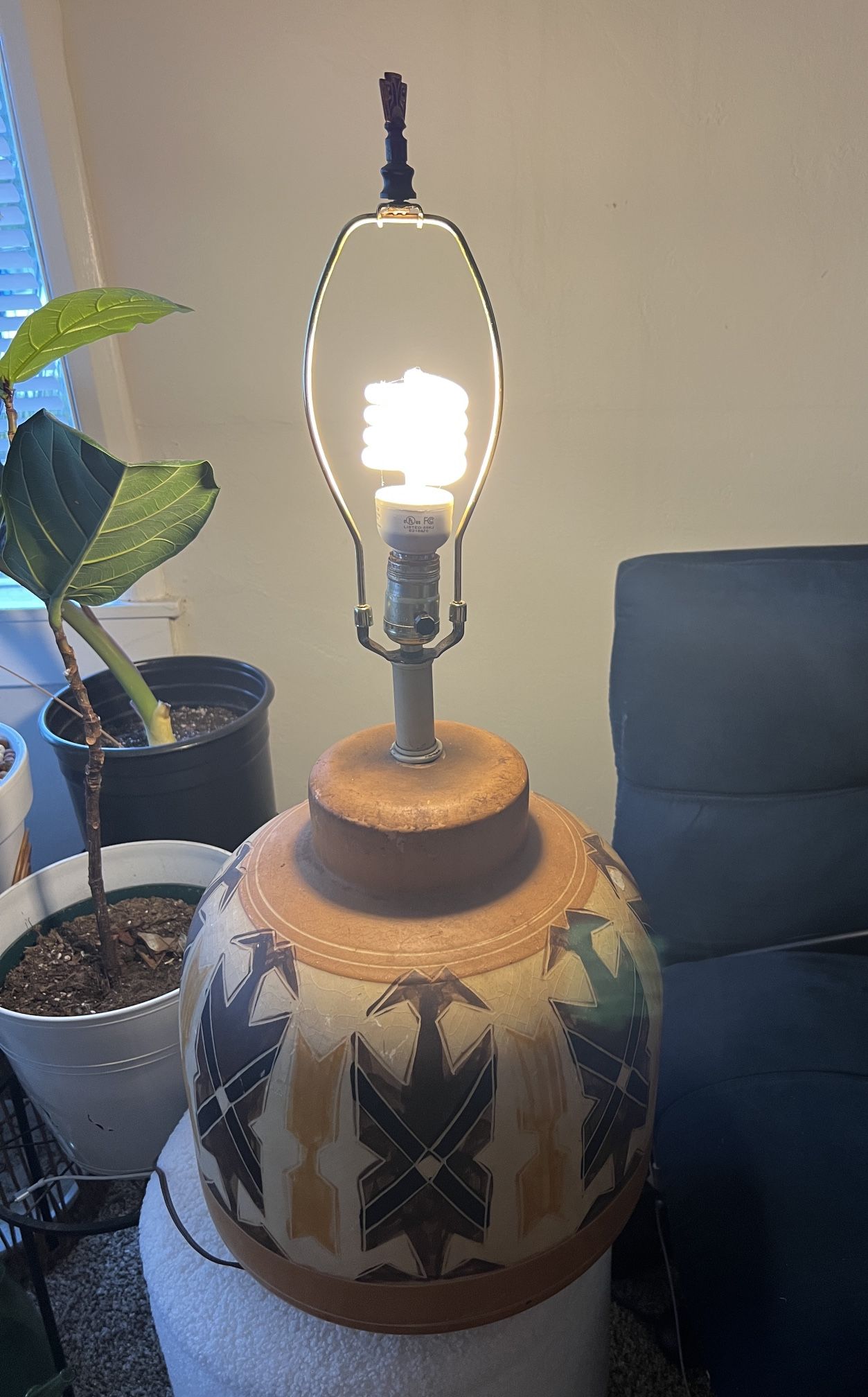 Gorgeous Lamp, Ceramic Abstract Big Jar