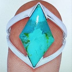 New - Arizona Mohave Turquoise 925 Sterling Silver Ring - Size 8.5