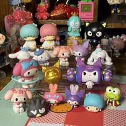 Sanrio Figures Lot — Blind box figures, Ring, Eraser, Cable Huggers