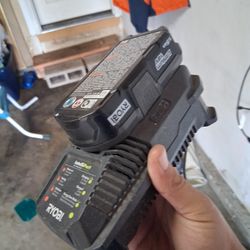 Ryobi Charger And Lithium Battery 