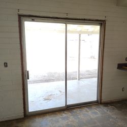 Single Pane Glass, Aluminum Sliding Arcadia Patio Doors (No frame)