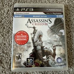 Assassin's Creed III Walmart Edition Playstation 3 PS3 Video Game