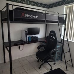 twin top bunk with desk bottom