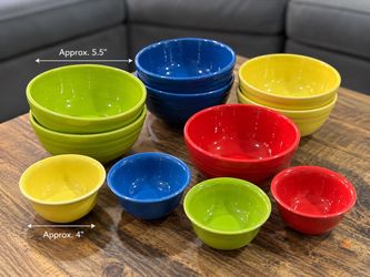 Fiesta Ware USA Colorful Ceramic Bowls – Set of 11 – Like New