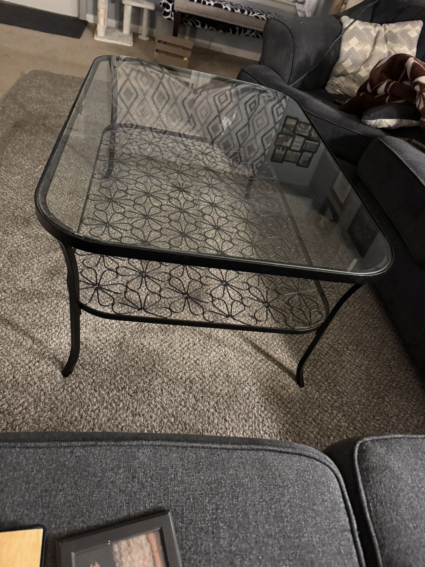 Glass And metal Coffee Table