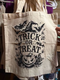 Halloween Trick or Treat Canvas Tote Bags