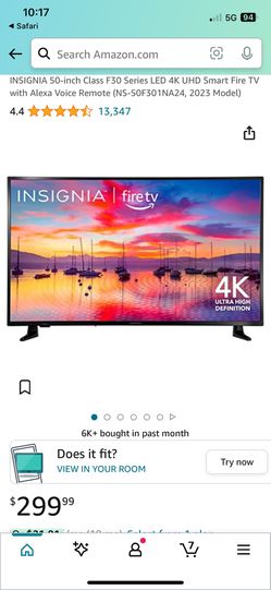 INSIGNIA 50-inch Class F30 Series LED 4K UHD Smart Fire TV with Alexa Voice  Remote (NS-50F301NA24, 2023 Model)