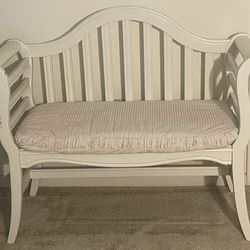 Wood Bench with Cushion