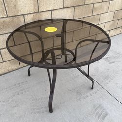 NEW StyleWell 42" Mix & Match Steel Round Outdoor Patio Dining Table w/ Bronze Smoky Glass **2 Available, $50 Each**
