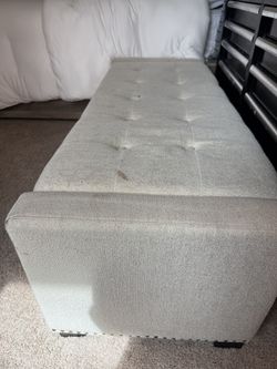 Tufted Storage Bench / Ottoman – Beige