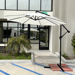 New In Box $55 Each 10 Feet Offset Off Set Cantilever Umbrella With Cross Stand Navy Blue Red Or Beige Color Patio Outdoor 