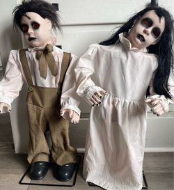 Lowe’s Halloween animated dolls boy and girl