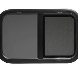 ToughGrade Horizontal Sliding Black RV Window 24" X 20" X 1 1/2" Includes Mounting Ring