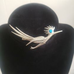 Vintage Road Runner Brooch/Pin Pewter 2.5" F11 