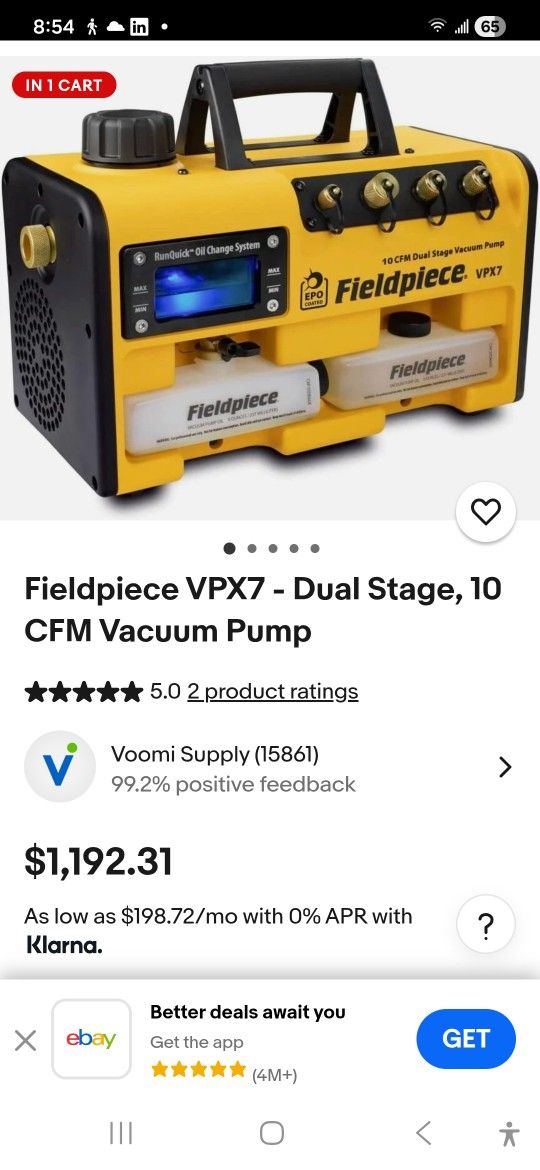 Vacuum pump.
For air conditioning etc.