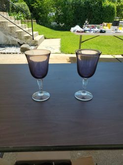 Set Of 8 Purple Wine Glasses. $ 8.00