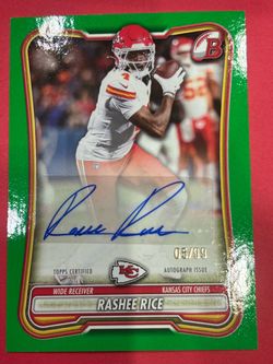 2026 Bowman Football Rashee Rice Green Auto /99 BPA-RR Chiefs Autograph