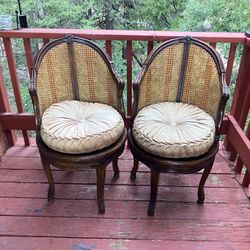 Louis Style Antique, Cane, swivel chairs
