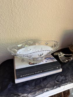 Crystal Cut Glass Oval Bowl