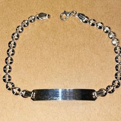 Pulsera Tejido Gucci Con Placa Plata 925